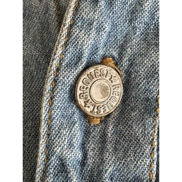 Vintage Request Denim Jacket  Size Extra Large Shirt Quilted‎ Back Button Detail - Picture 5 of 16